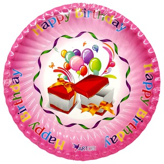 Bộ 5 xấp dĩa giấy ăn bánh kem sinh nhật 16cm (50 cái/combo,10 cái/xấp) - màu ngẫu nhiên