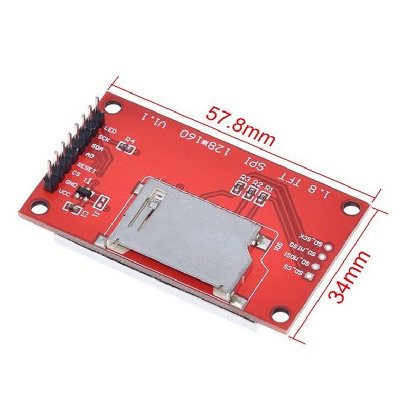 Bảng Mạch Hiển Thị Màn Hình Lcd 1.8 Inch Spi Tft St7735 128x160 Pixels Pcb 50ma Cho Arduino E-Book