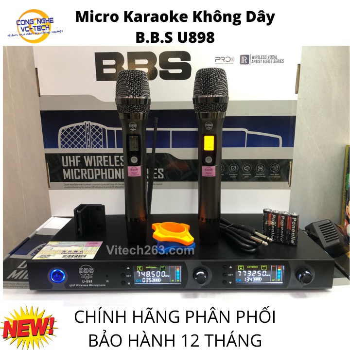 Micro Karaoke Không Dây B.B.S K868 - Model mới 2021 - Vỉ tím, tự ngắt, hát nhẹ, tròn tiếng, bắt sóng siêu xa