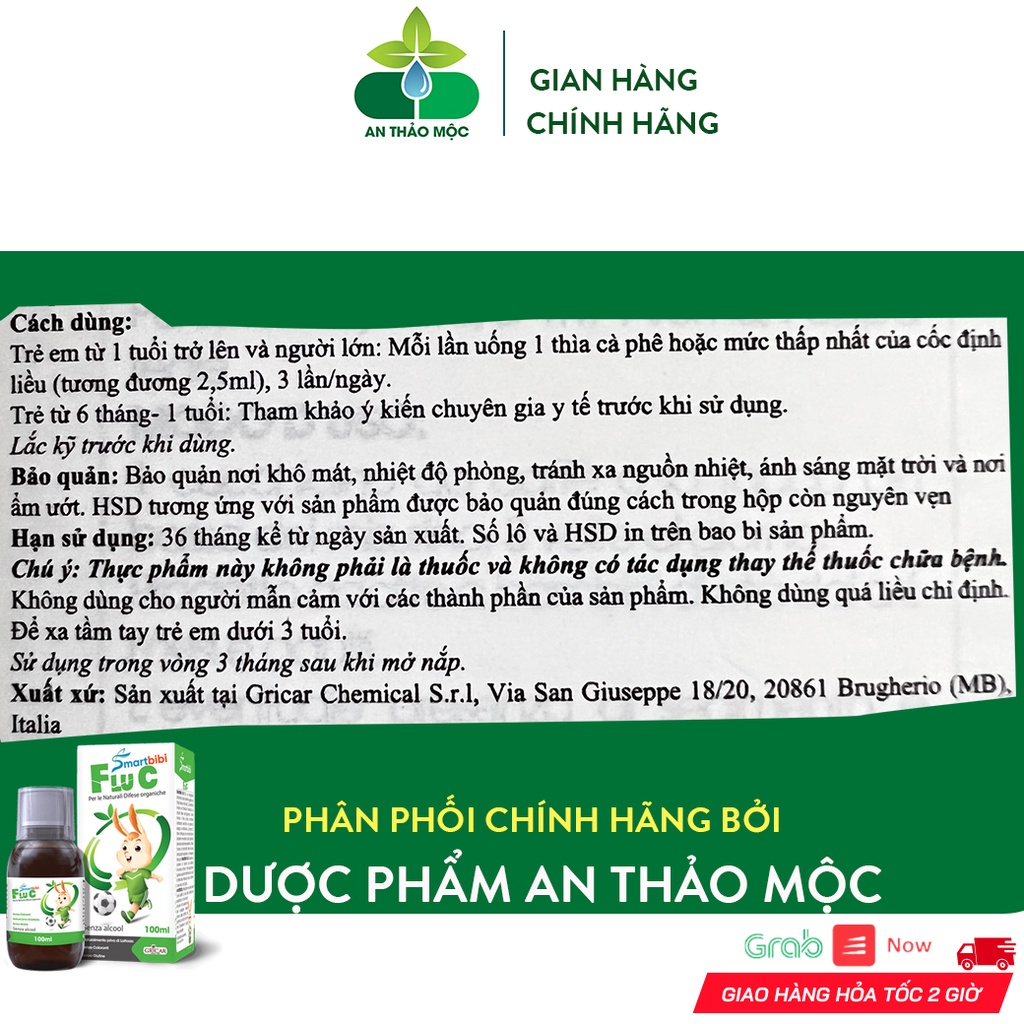 Siro Tăng Đề Kháng Đường Hô Hấp Trên Smartbibi Flu C Giảm Cơn Ho Do Cảm Cúm Giảm Đau Họng Hắt Hơi Cho Trẻ