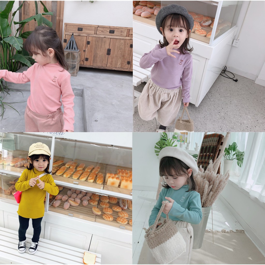Áo nỉ mỏng cổ cao cho bé trai/bé gái (Nhiều màu)