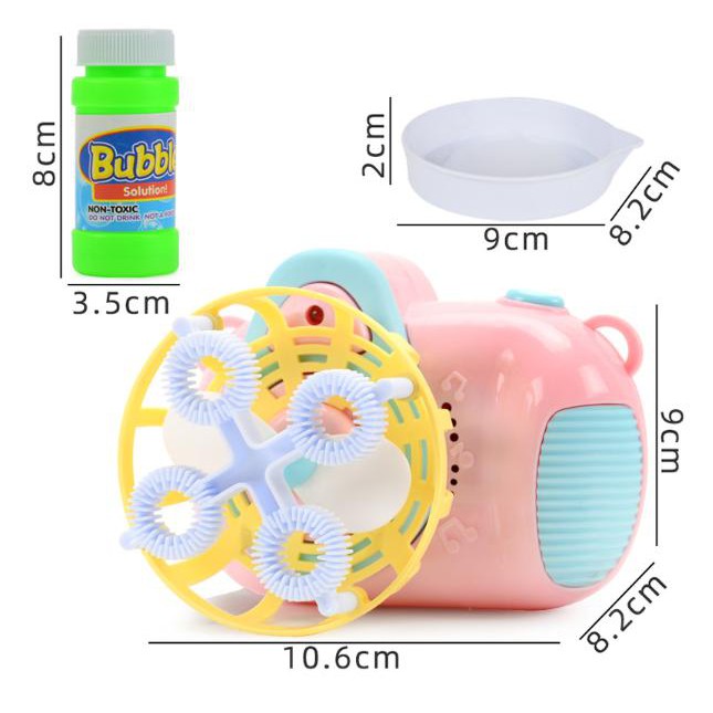 Máy Thổi Bong Bóng Hình Máy Ảnh Hoạt Hình Có Nhạc Cho Bé