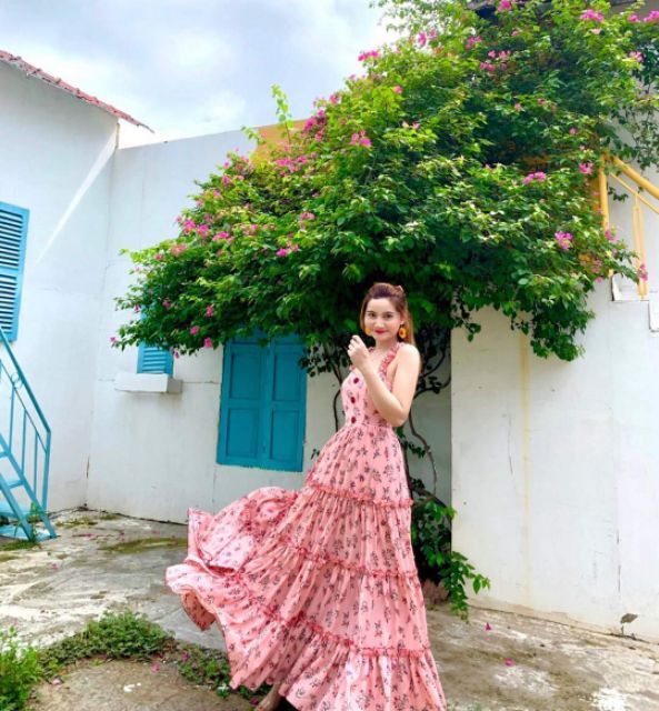 Maxi hoa xếp tầng bánh bèo - hàng thiết kế