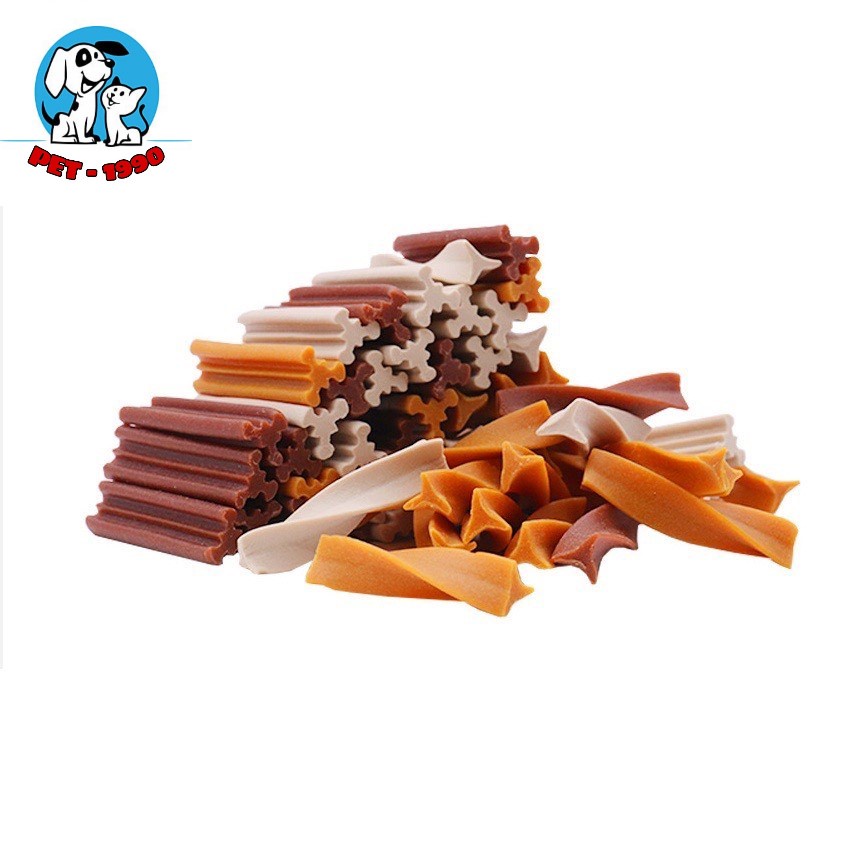 Bánh Thưởng Dạng Thanh Xoắn Dog Snack Pack Yahoo Gặm Sạch Răng Cho Chó Túi 120g
