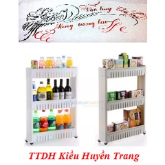 Kệ để chai lọ 3 tầng có bánh xe