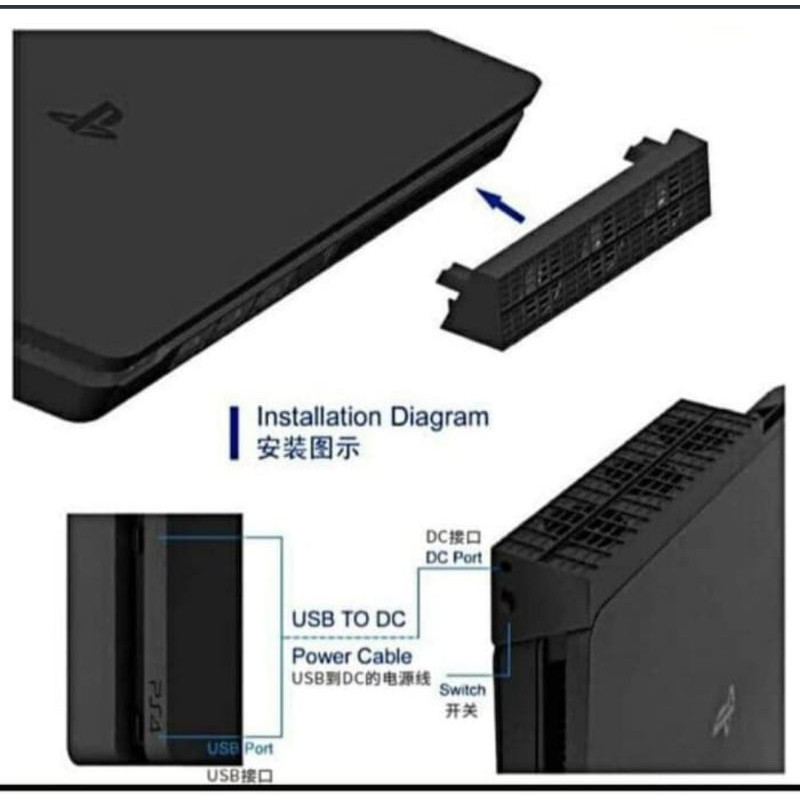 Dobe Quạt Tản Nhiệt Thông Minh Cho Ps4 Slim