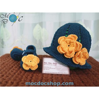 Giày nón len handmade cho bé gái 0-12 tháng