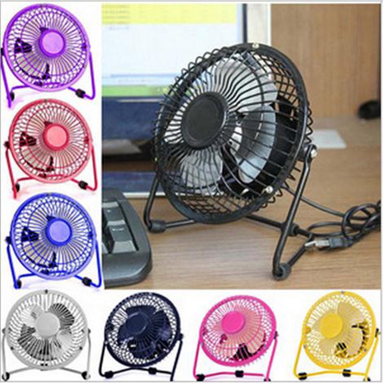 Quạt Sạc Kim Loại Nhỏ Gọn Sạc Bằng Cổng Usb 4 Inch/6 Inch - GDNC0341