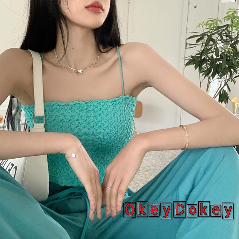 Áo Crop Top Hai Dây Màu Trơn Bằng Vải Voan Thời Trang Mùa Hè Cho Nữ