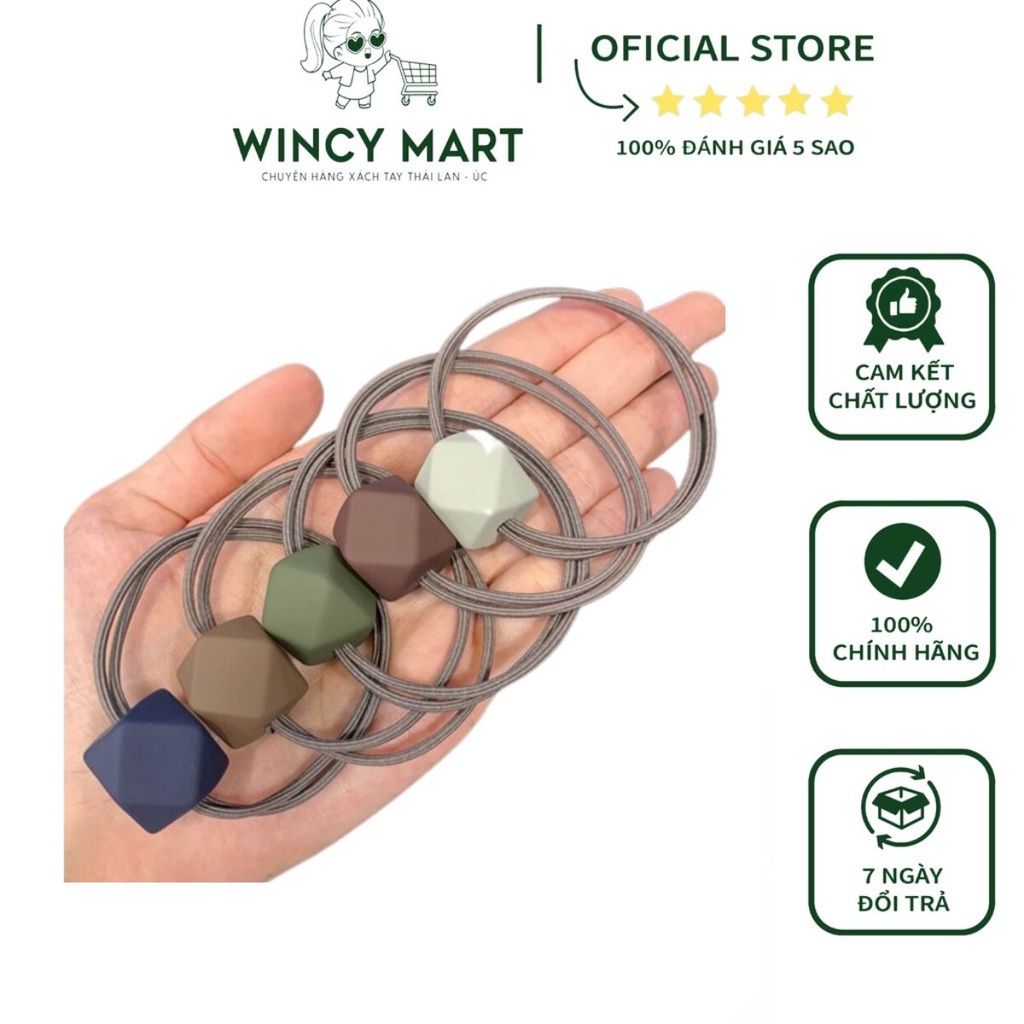 Set 5 Cái Dây Buộc Tóc Cao Su Màu Trơn Phong Cách Hàn Quốc Đơn Giản Thời Trang Cho Nữ