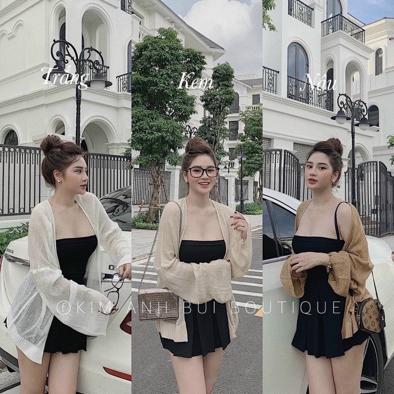 ÁO KHOÁC CARDIGAN, Áo choàng len nữ mỏng hàng len quảng châu đẹp
