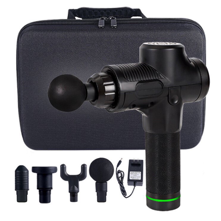 Súng massage gun cầm tay máy massage trị liệu EM009 6 đầu massage 30 mức độ rung - trị nhức mỏi toàn thân