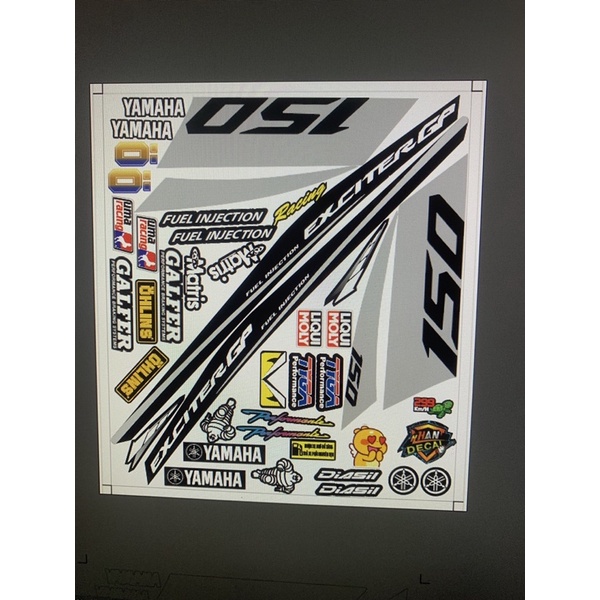 Tem exciter 2020 gp đen bạc/ trắng đen