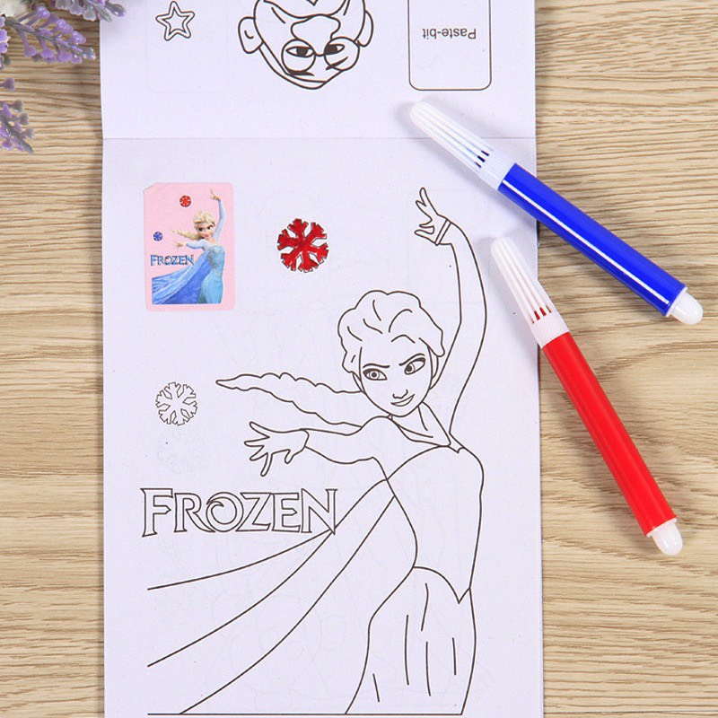 Sổ tô màu kèm sticker dán khổ A6 cho bé