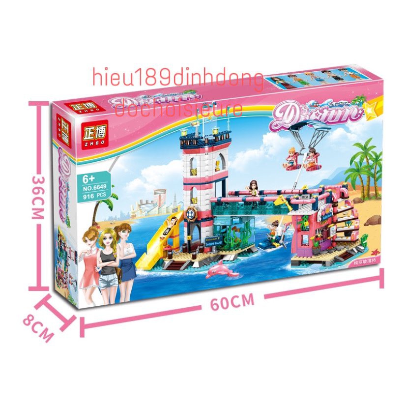 Lắp Ráp xếp hình 6649 : Khu vui chơi ngọn hải đăng 916 mảnh