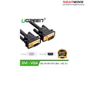 Dây nối dài vga đực sang cái 3+6 od8.0mm dài 3m ugreen vg103 11615