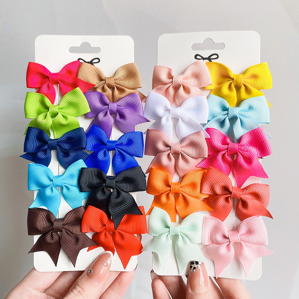 Set 10 kẹp tóc nơ KIDSBOWS nhiều màu dễ thương cho bé gái