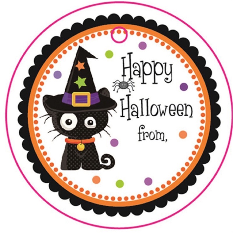 Set 7 tag gắn túi bánh, hộp bánh trang trí halloween