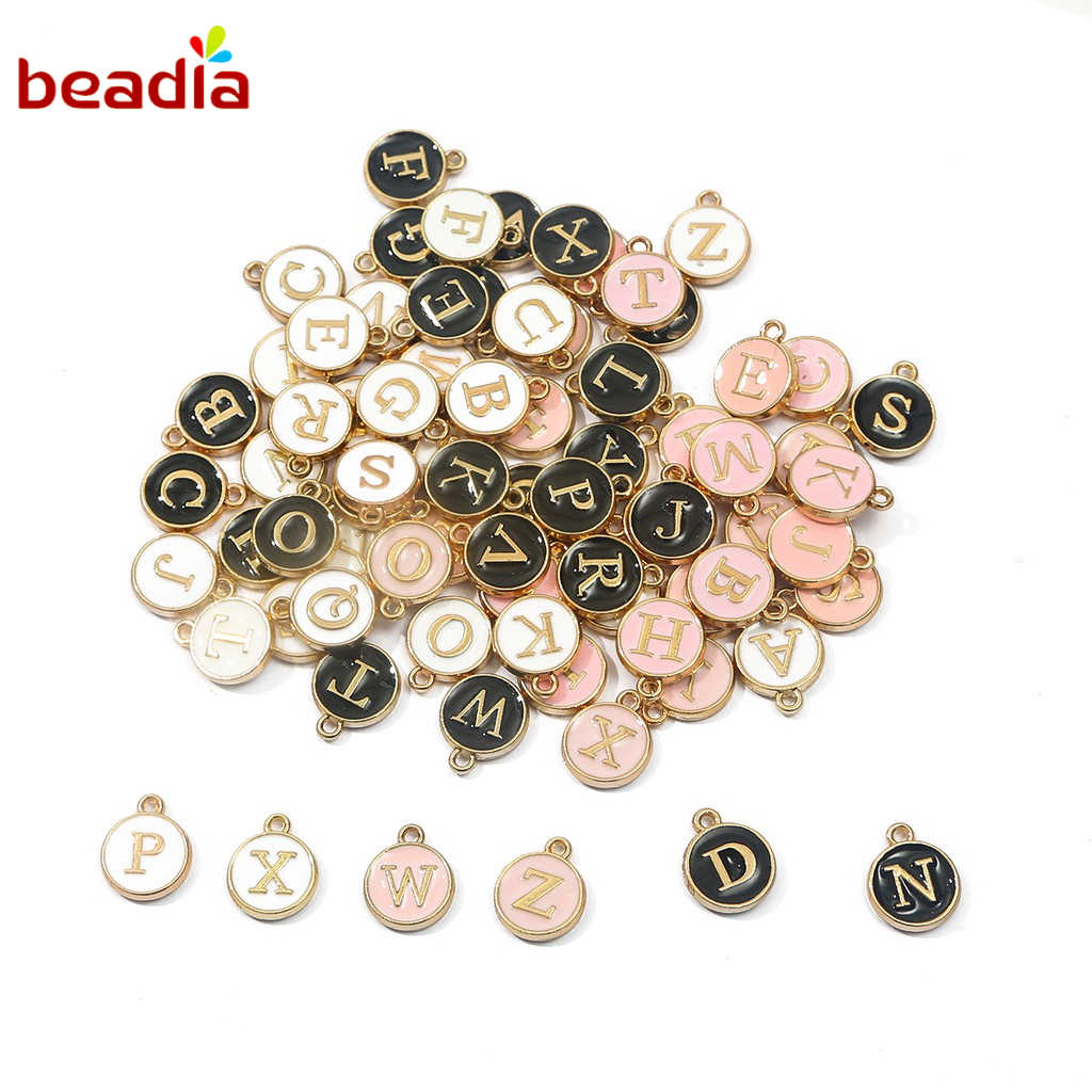 BEADIA Hạt In Chữ Cái Làm Đồ Trang Sức Thủ Công