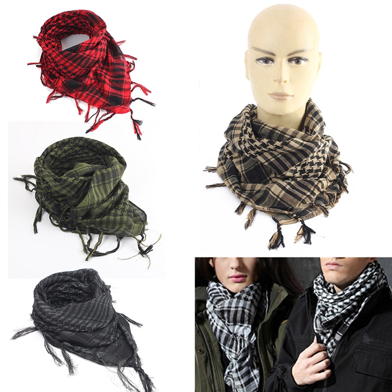 100x100cm Tactical Outdoor Arab Desert Shemagh Scarf With Tassel For Men Women