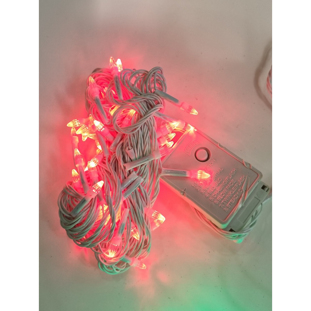 Sale - Dây led noel đầu bóng kim cương chớp nháy 7m 60 bóng 220Vac