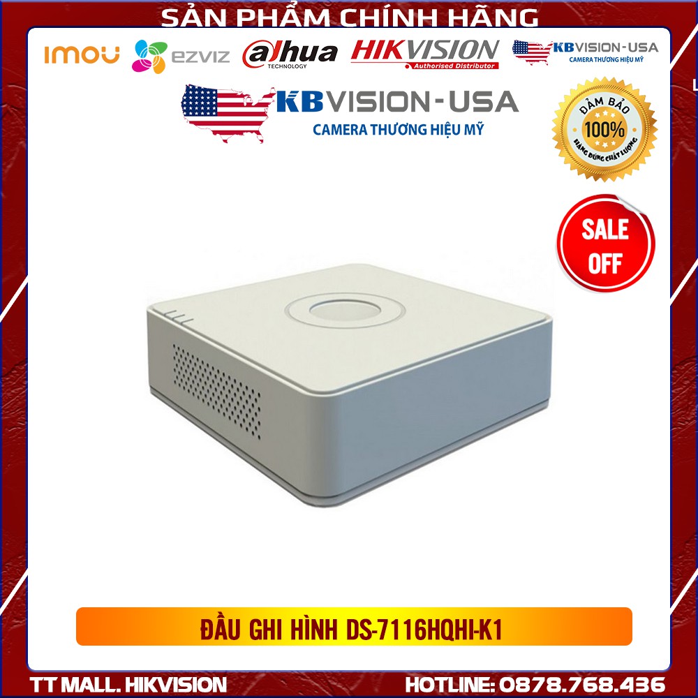 ĐẦU GHI HÌNH DS-7116HQHI-K1 (TURBO 4.0 3Mpx) bảo hành 2 năm