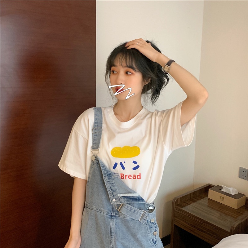 SUXI Áo Thun Tay Ngắn Cổ Tròn Dáng Rộng In Họa Tiết Đơn Giản Thời Trang Mùa Hè Cho Nữ