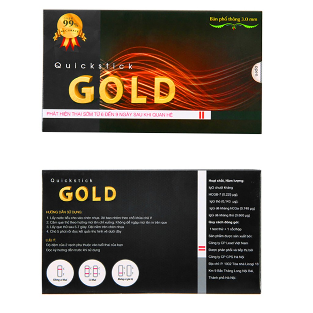 Que thử thai nhanh Quickstick Gold Hộp 1 chiếc chính xác, hiệu quả tức thì (QUICK5)
