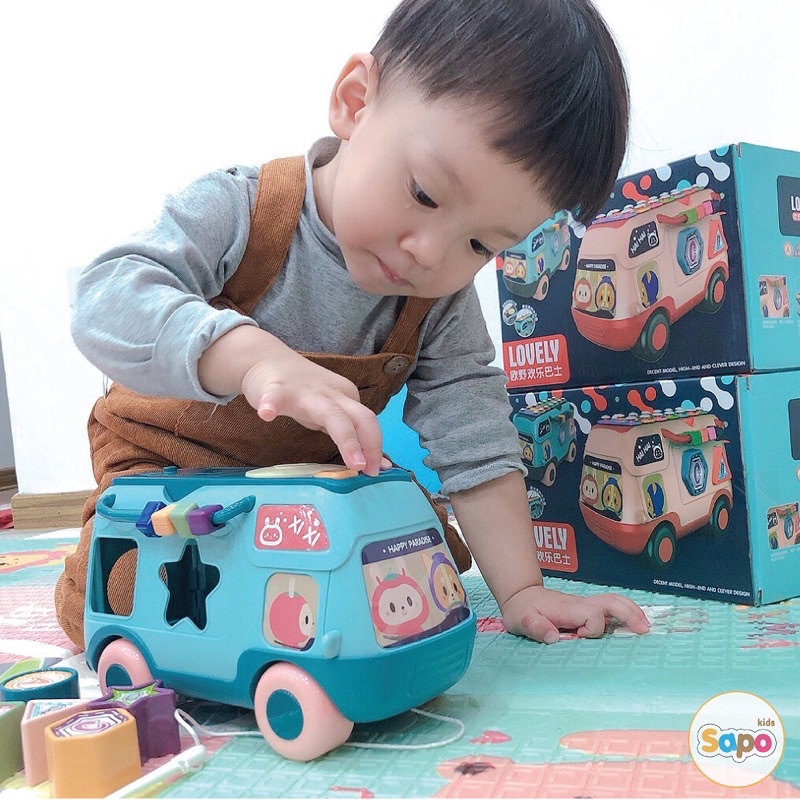 Đồ chơi cho bé,ô tô xe bus đồ chơi đa chức năng kích thích đa giác quan cho trẻ SAPO KIDS