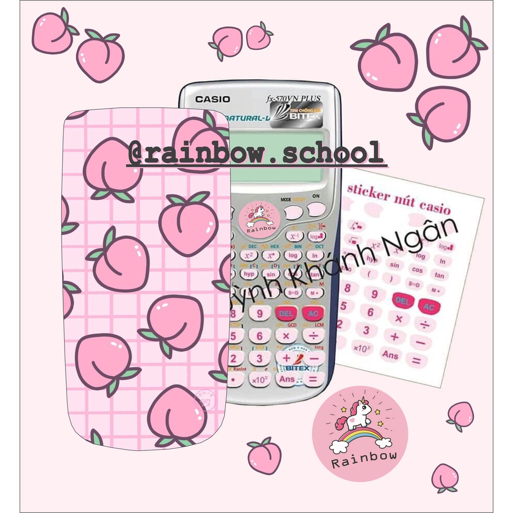 Decan casio 570 + in theo yêu cầu skin trang trí miếng dán máy tính casio fx 570 vn es plus bỏ túi cầm tay