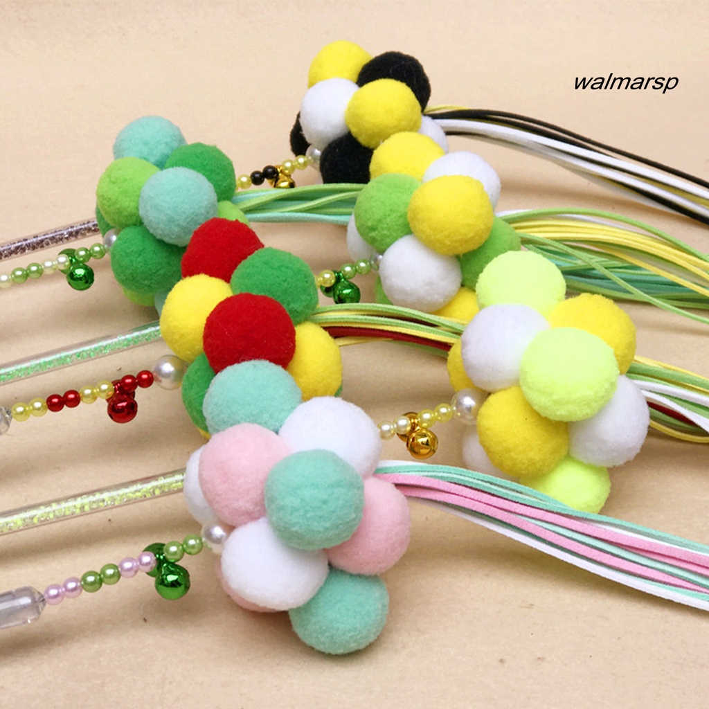 Gậy đồ chơi gắn tua rua và quả cầu lông xù dành cho mèo cưng