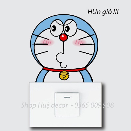 Decal dán ổ điện, sticker trang trí Doraemon dễ thương