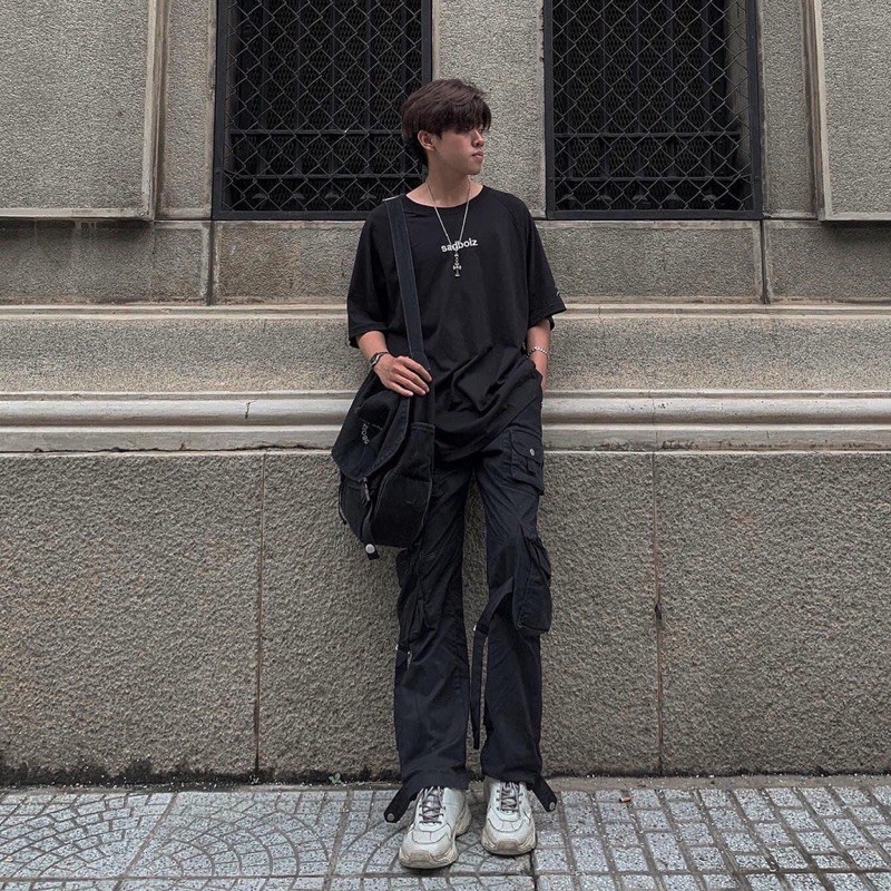 Áo Thun Tay Lỡ Unisex SADBOIZ màu ĐEN �/Nam nữ unisex/FREESHIP 99K ❤️ Jaystoree