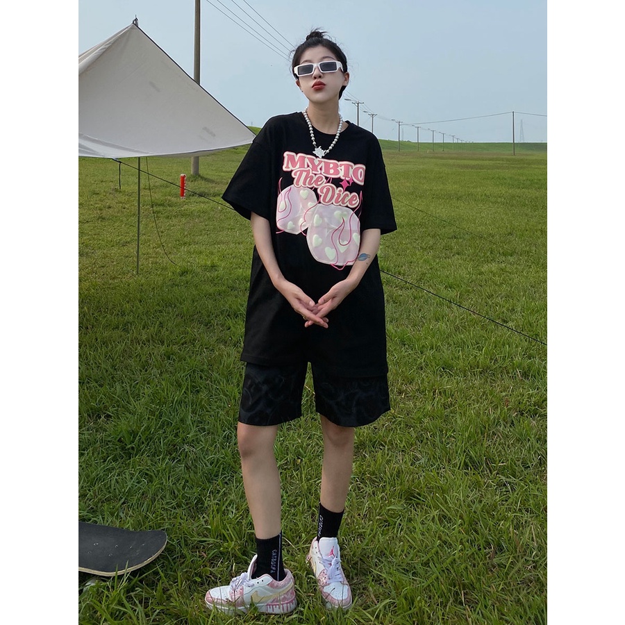 NRVP Áo Thun Nữ Oversize Cổ Tròn Thời Trang Hàn Quốc