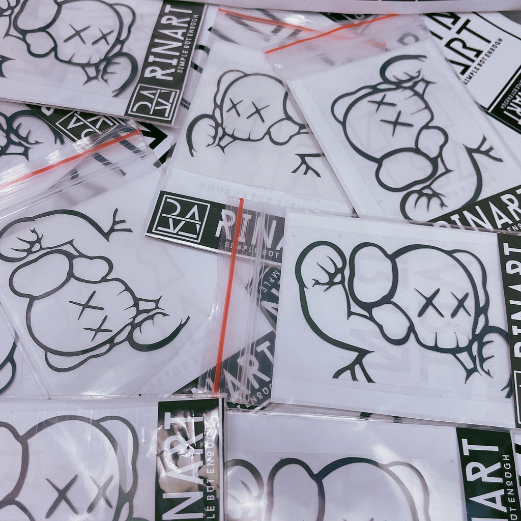 Decal ủi kaws phản quang cá tính | Logo Sticker Patch in áo ủi trực tiếp lên vải Decal in áo ủi trực tiếp lên vải