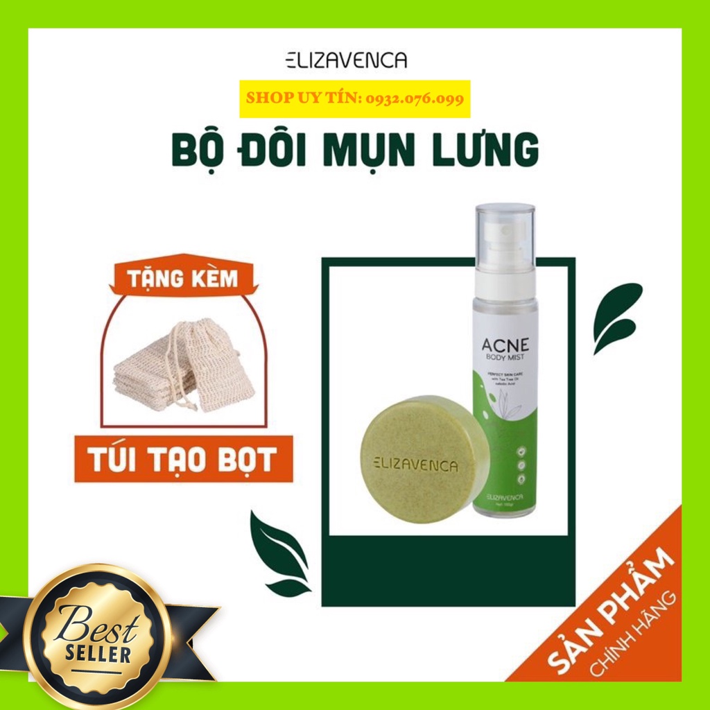 [CAM KẾT CHÍNH HÃNG] BỘ ĐÔI LÀM SẠCH MỤN LƯNG VÀ TOÀN THÂN ELIZAVENCA