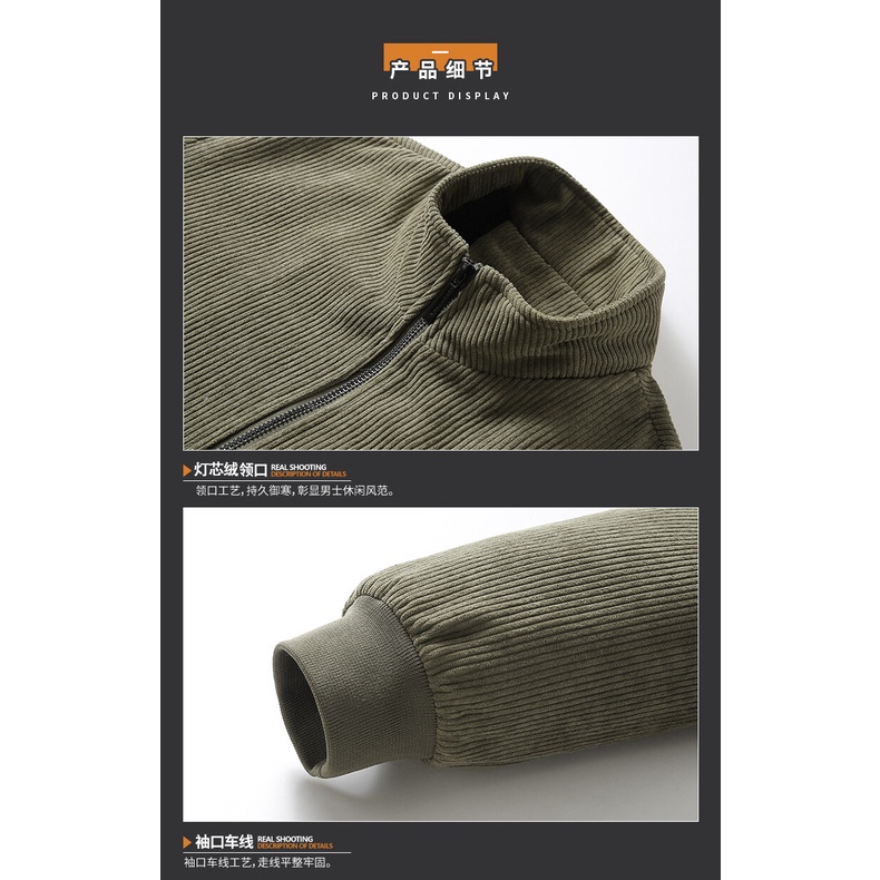 Áo Khoác Lót Nhung Dày Dặn Chống Gió Thời Trang Thu Đông Hàn Quốc Cho Nam Giới