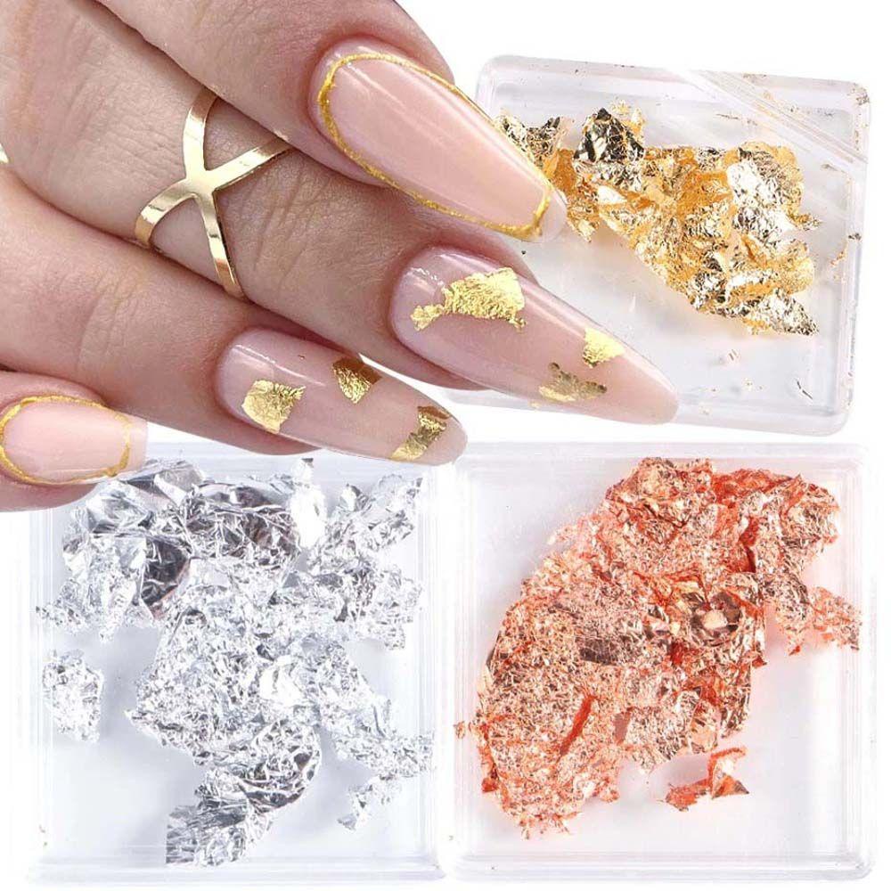 OCEANMAP Sticker Dán Móng Họa Tiết Lá Hoa Hồng 3D Nhiều Màu Sắc