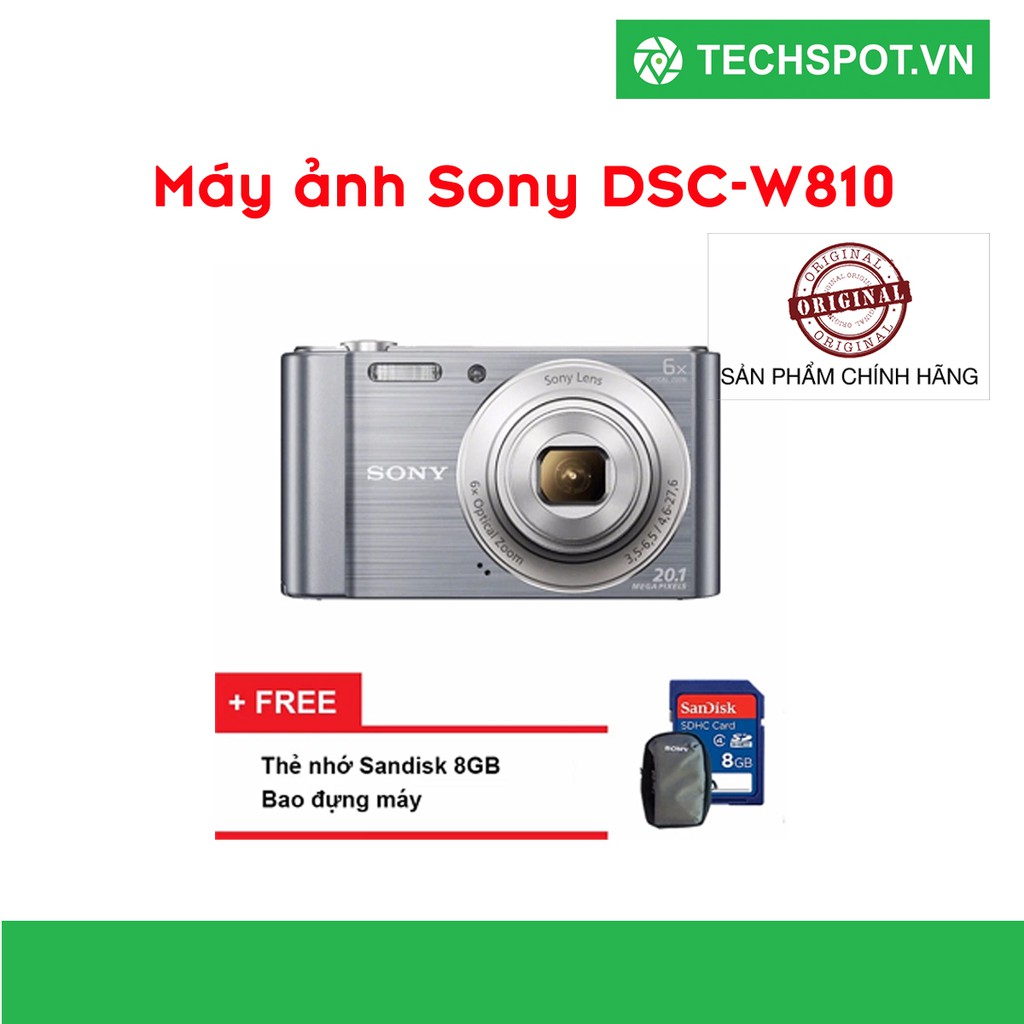 Máy ảnh nhỏ gọn Sony W810 với zoom quang học 6x ( Hãng phân phối chính thức )