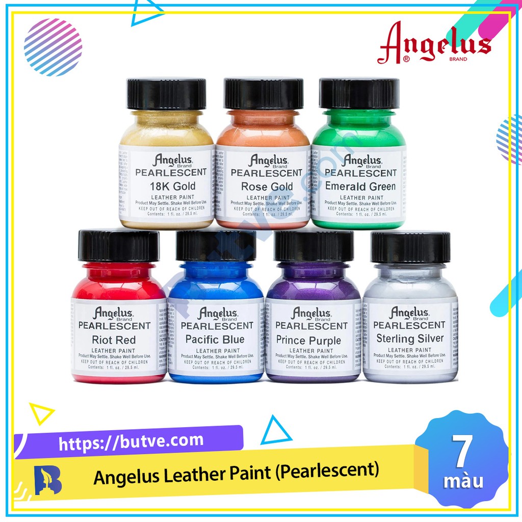 Màu acrylic vẽ lên da, vải Angelus Leather Paint (Pearlescent) – 29.5ml (1Oz)