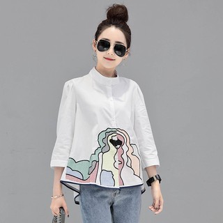 Áo voan hoa tay lửng thời trang dành cho nữ