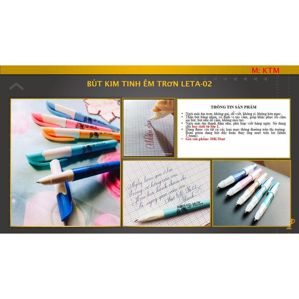 Bút Leta 02 ngòi kim tinh êm trơn