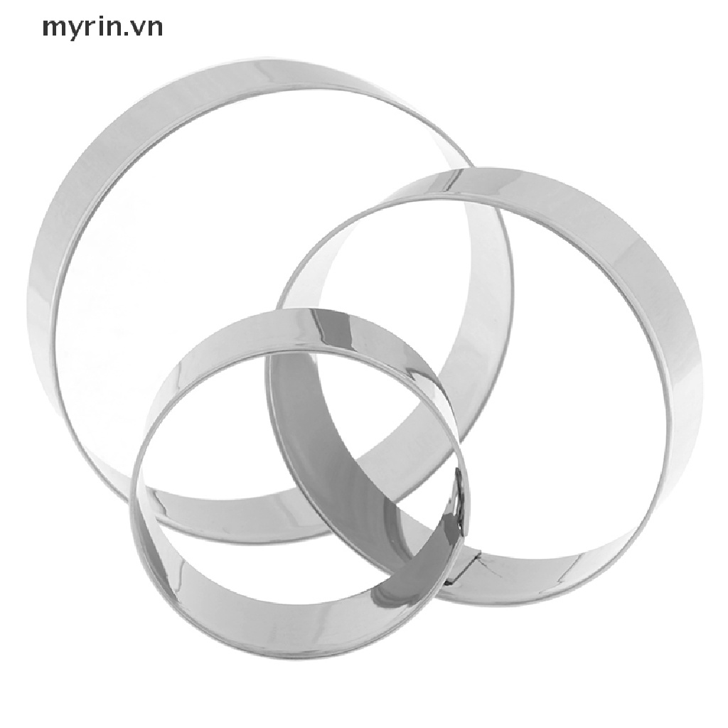 Set 5 Khuôn Cắt Bánh Hình Tròn Bằng Thép Không Gỉ DIY