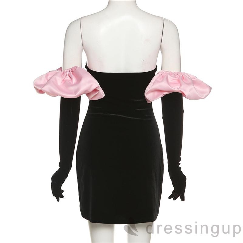 Đầm Ôm Dáng Tay Phồng Dài Hở Vai Gợi Cảm Thời Trang Nữ Mùa Đông