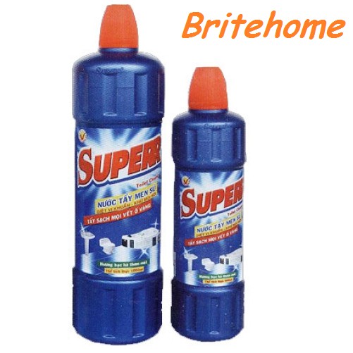 Nước Tẩy Toilet, Nhà Vệ Sinh Super Siêu Sạch Bóng (Chai 500ml - 750ml)