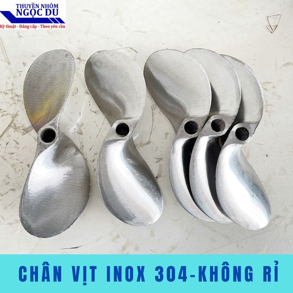 Chân Vịt Inox 2 Cánh 6.5hp, Lỗ Ren 14mm, Dùng Cho Động Cơ Xăng, Chân Vịt Chạy Thuyền, Chạy Xuồng