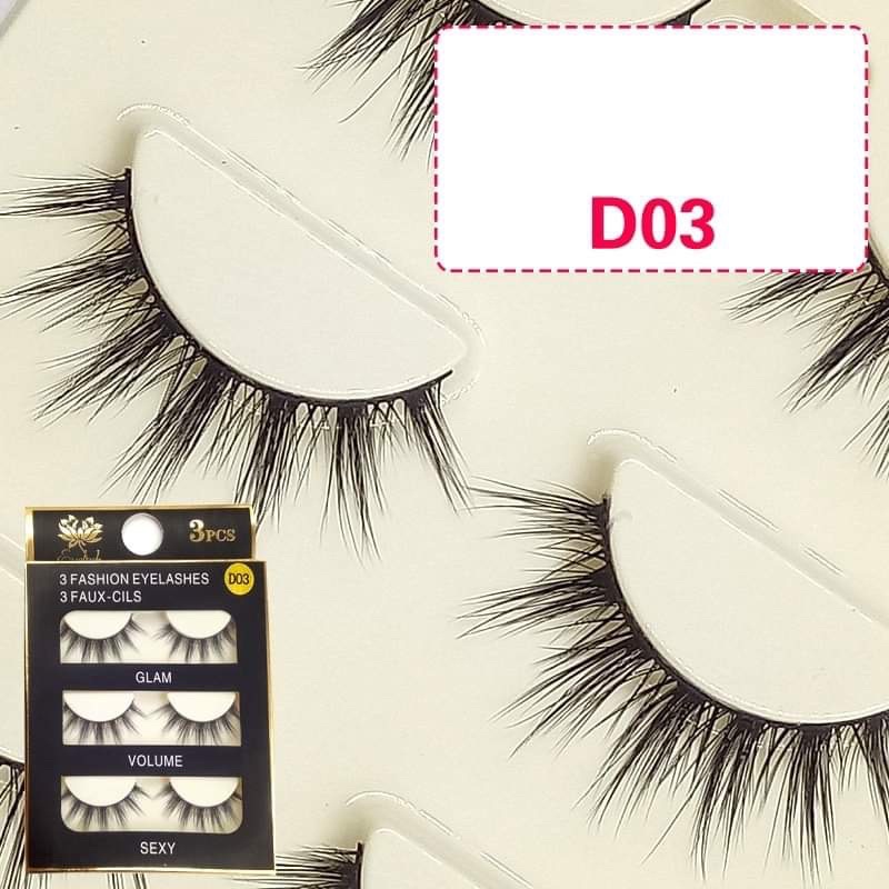 Lông mi chồn 3D - hộp 3 đôi  siêu mềm đẹp cho mắt châu á