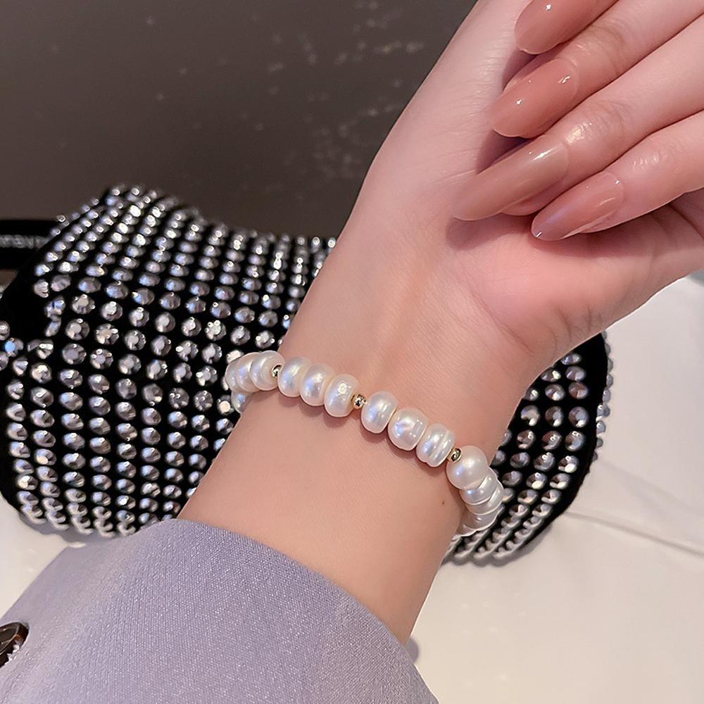 BACK2LIFE Vòng Tay Chuỗi Hạt Ngọc Trai Phối Hoa Tua Rua Thời Trang Cho Nữ