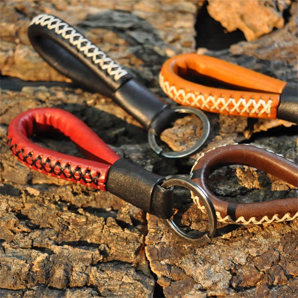 Móc Khóa Da Bò Thật Đơn Giản Dùng Để Trang Trí Túi Xách / Chìa Khóa