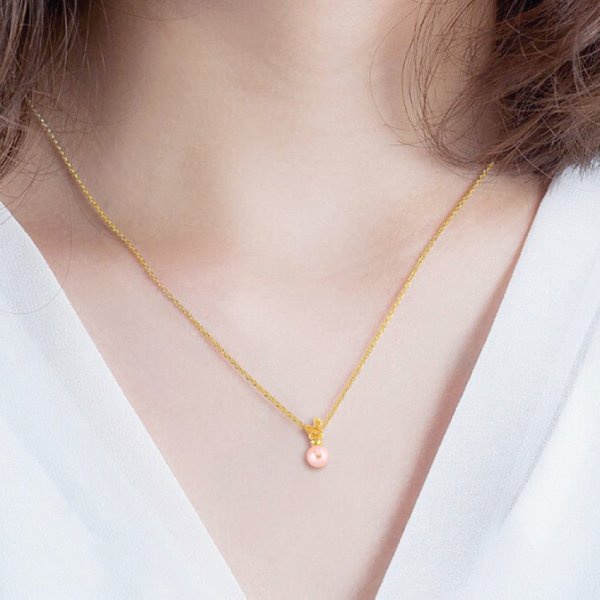PRIMA Mặt Dây Chuyền Vàng 24K - Bướm &amp; Ngọc Trai - BST Pearl - 165P0527